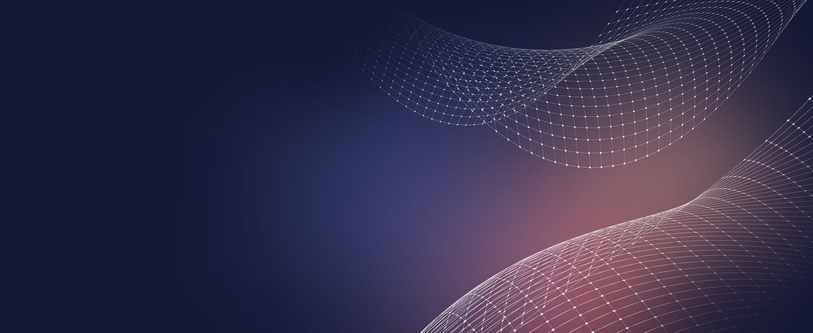 Abstract network mesh graphic in dark blue and red from the Qivalis brand identity