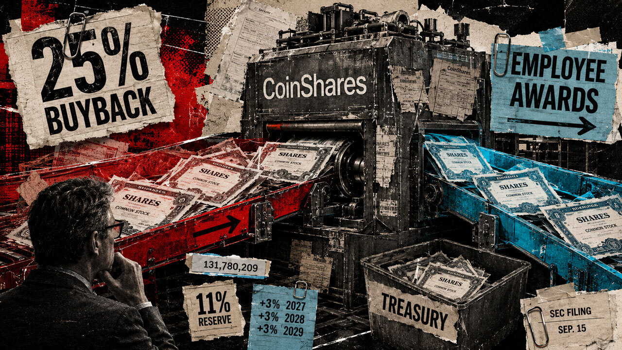 CoinShares' 25% Buyback Authority Might Recycle Shares to Employees Rather Than Shrink Supply