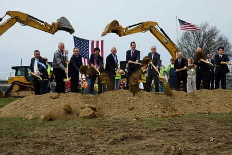 Officials at a groundbreaking ceremony