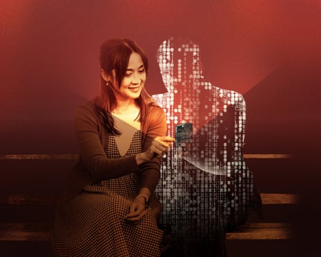 A composite illustration of a person and an AI companion