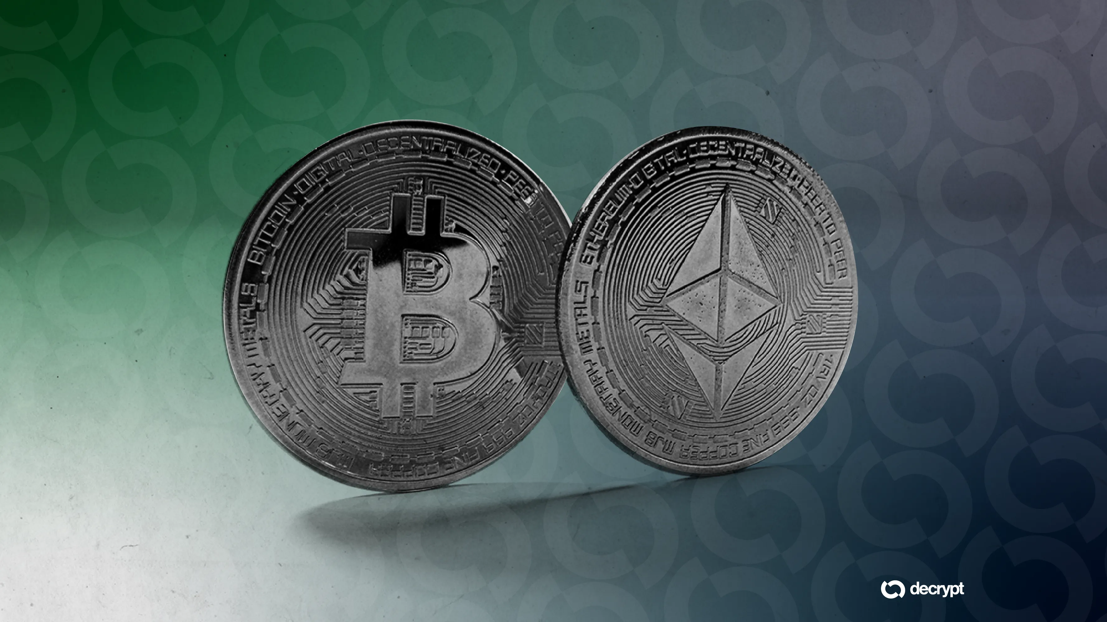 Bitcoin and Ethereum coins