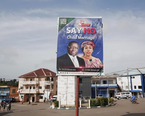 A billboard on a street in Sierra Leone