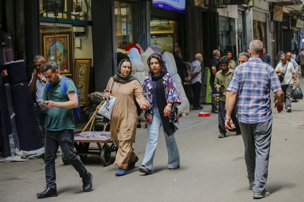 Financial district buildings, illustrating measures aimed at isolating Tehran economically