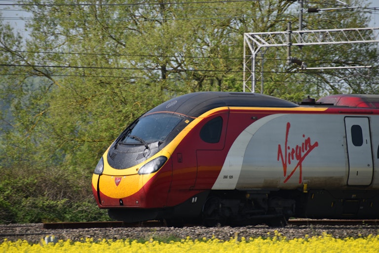 A Virgin-branded high-speed train