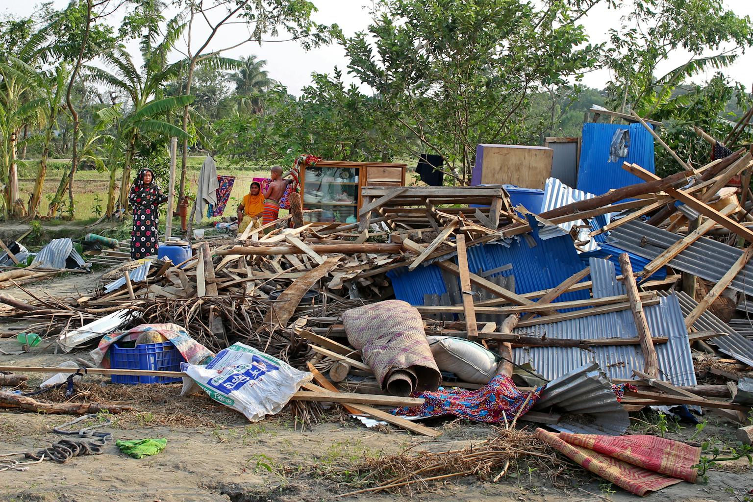 Flooded coastal land in Bangladesh after a cyclone