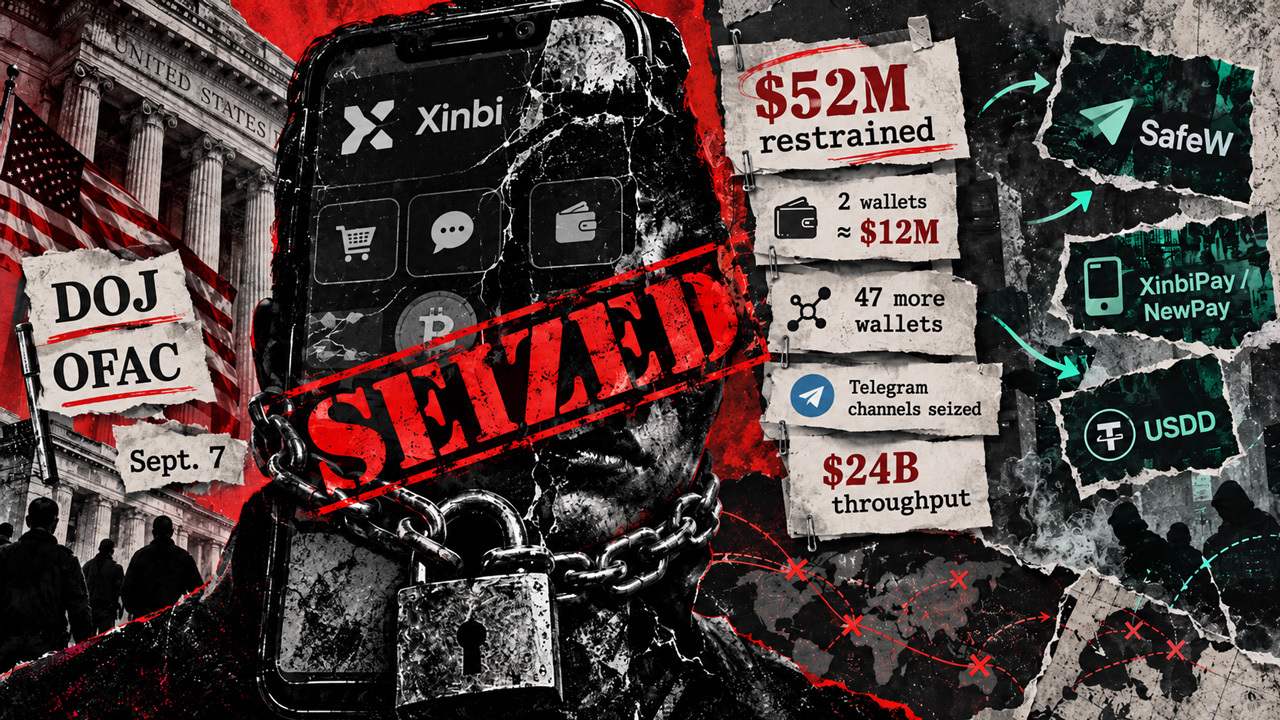 US Restrains $52m Tied to Xinbi Guarantee as Rival Laundering Markets Pull Back