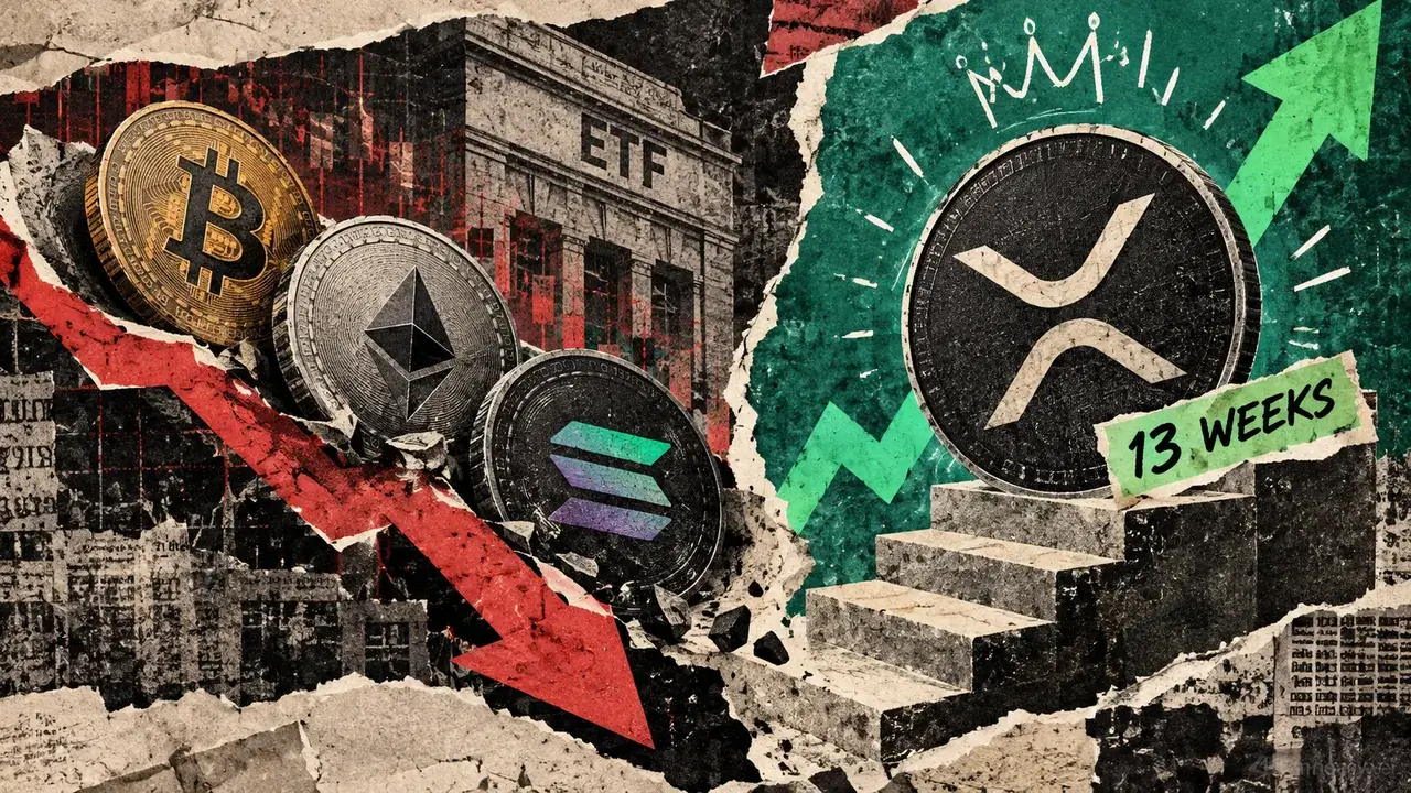 Bitcoin, Ether and Solana ETFs Shed $1.25bn as XRP Funds Log 13th Week of Inflows